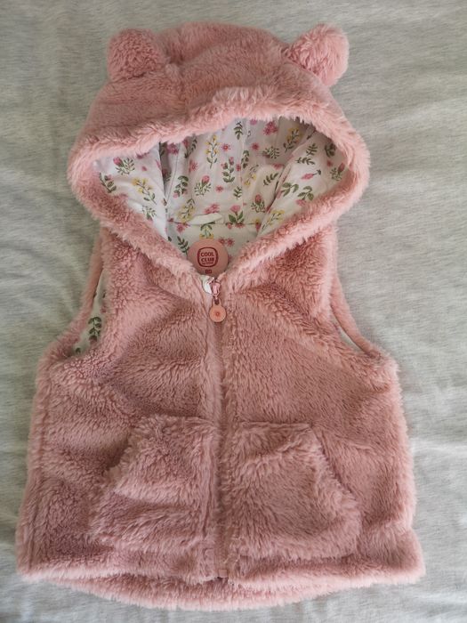 Kamizelka, bezrękawnik pudrowy róż smyk r. 80