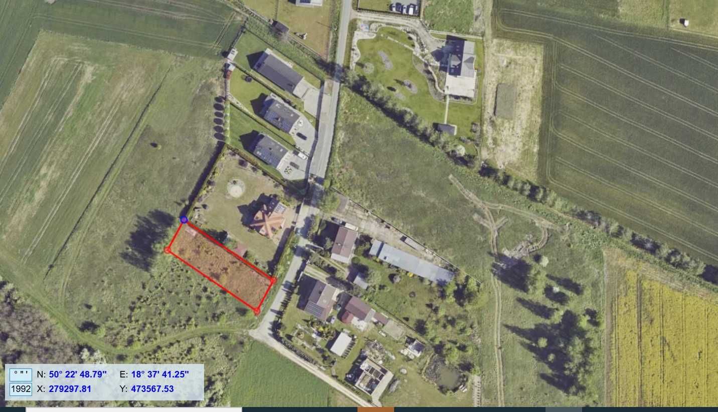 Działka budowlana 1018 m² Pyskowice/Gliwice ul. Traugutta