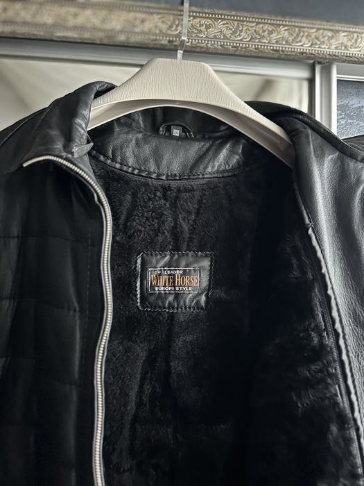 Тепла чоловіча куртка з натуральної шкіри, зимова,