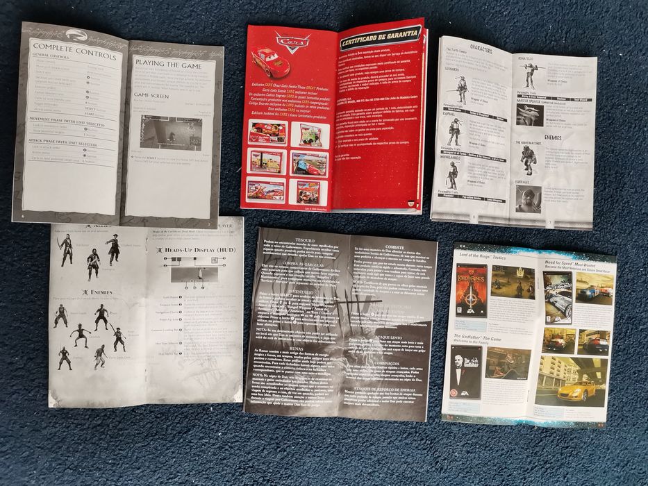 PSP Sony Caixas dos jogos com livros e selo Igac (Preço do Conjunto)