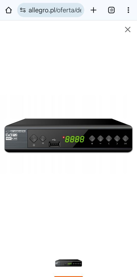 Dekoder Tuner dvb-t2 hevc, esperanza ev106P,  Wi-Fi,internet