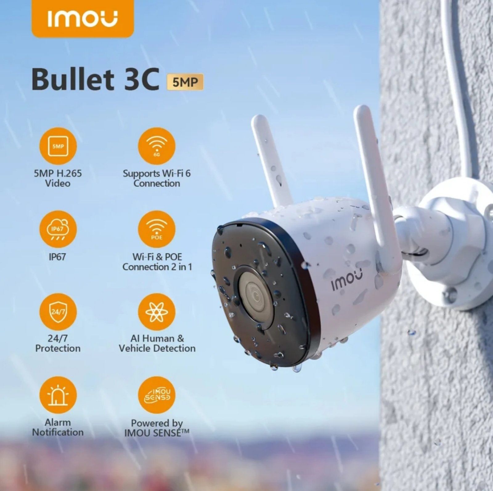 Вулична Wi-fi камера.IMOU Bullet 3C 5M. IP-камера відеоспостереження