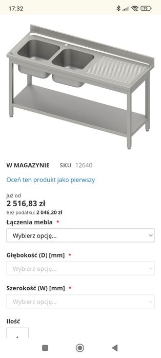 Zlew ze stali nierdzewnej otogastro