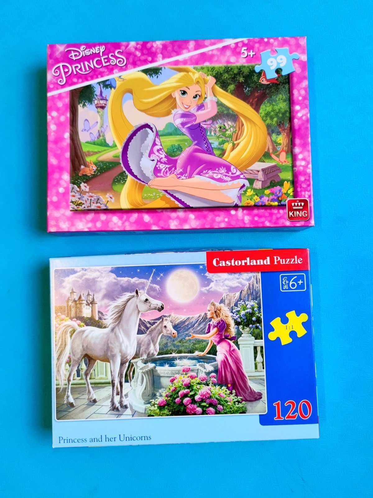 Puzzle Disney Princess 66 el. Roszponka + Castorlands 120 el - zestaw