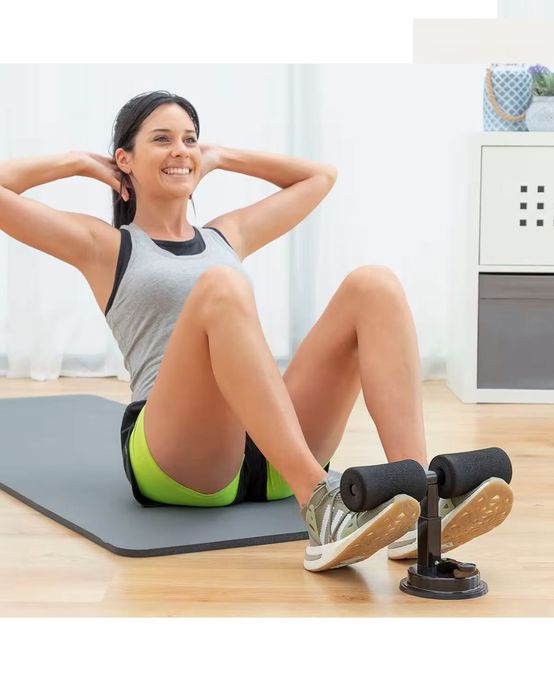 Barra de Fixação para Abdominais com Ventosa e Guia de Exercícios