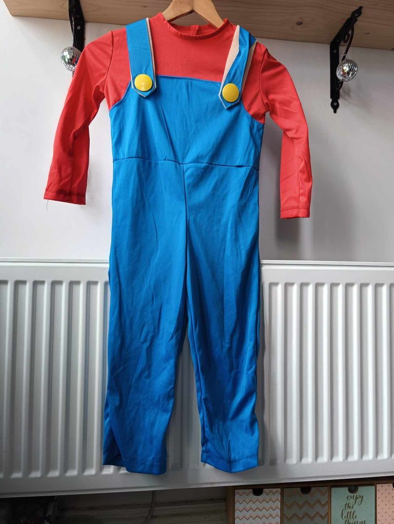 Strój karnawałowy, przebranie halloween, kostium super Mario 98 104