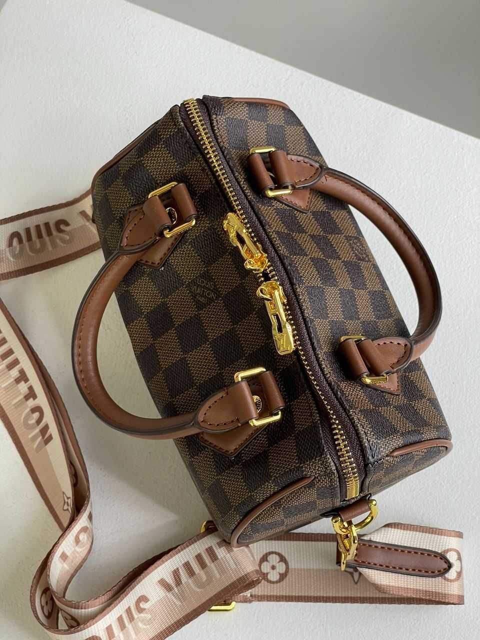 Сумка Louis Vuitton Speedy Nano Brown/Chess LUXE