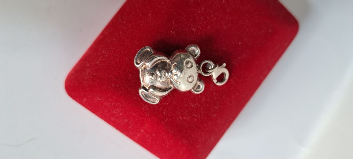 Zawieszka charms miś srebro 925