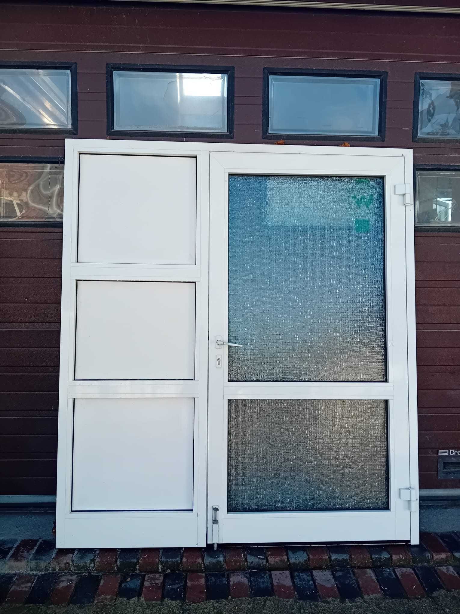Drzwi zewnętrzne szyba ornamentowa 188x212 aluminiowe DOWÓZ CAŁY KRAJ