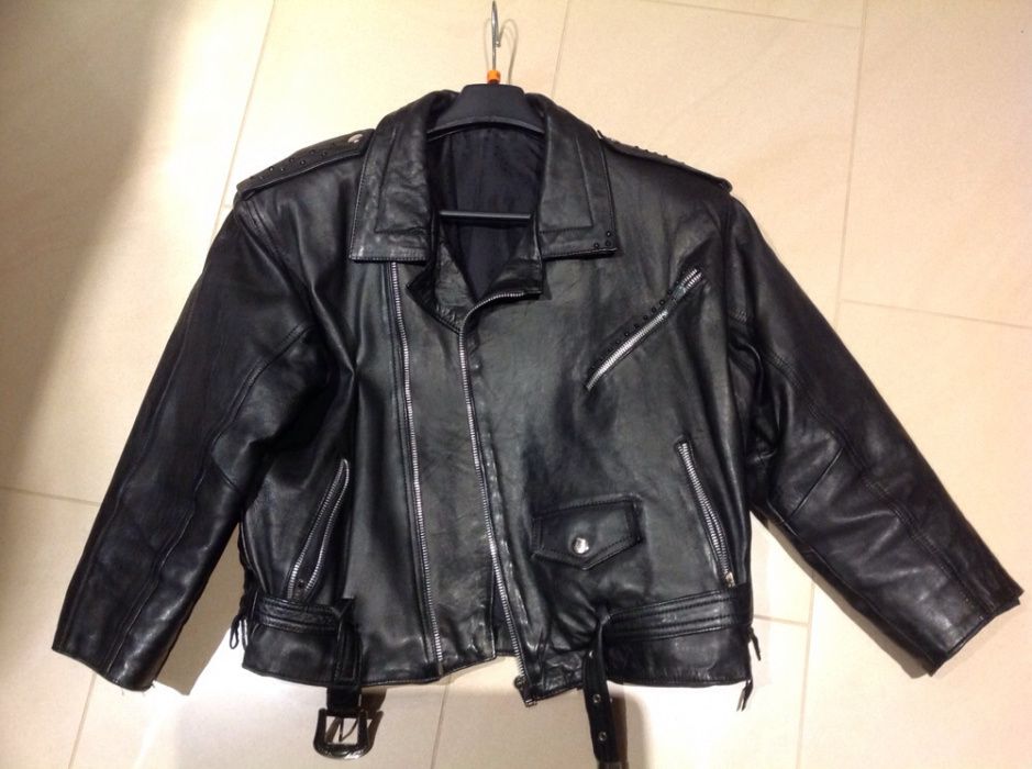 Kurtka Skórzana Damska / S typu biker Czarna Skóra naturalna j nowa