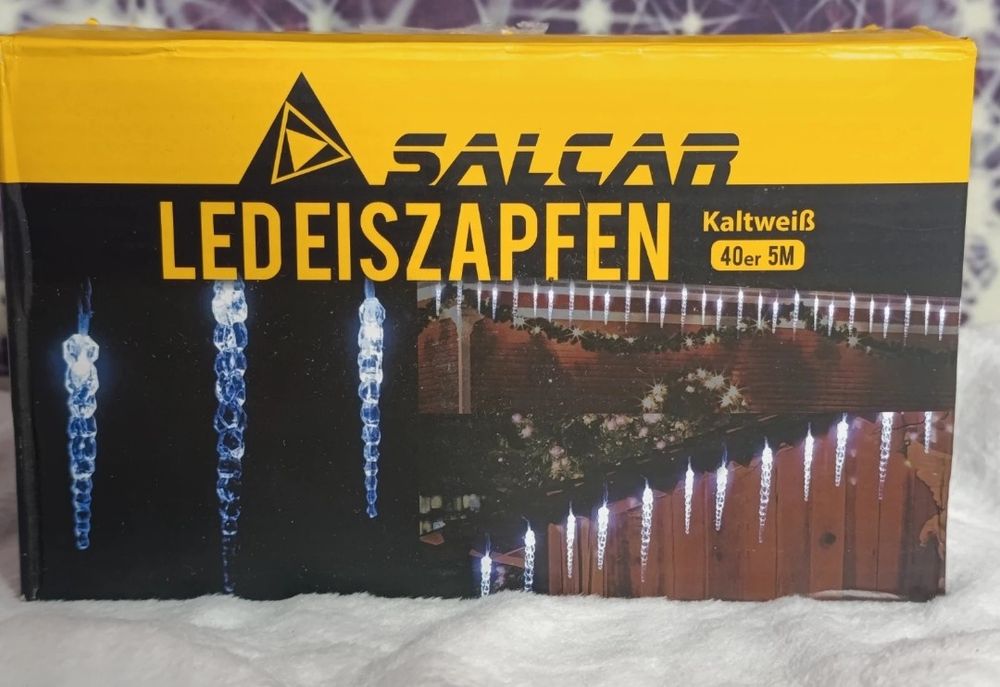 Łańcuch świetlny LED Sople lodu 40 lampek 10 m Zimna biel (6000 K)