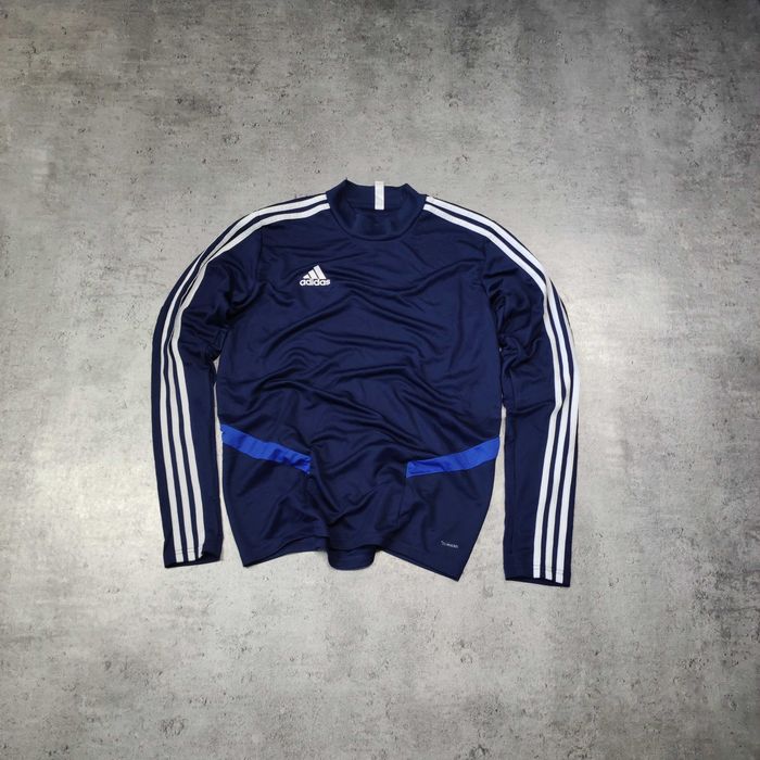 MĘSKA Sportowa Bluzka Długi Rękaw Adidas Granatowa 3 Paski Climacool