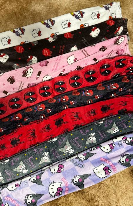 Плюшеві штани Hello Kitty. Spider Man. Batman. Stitch. Kuromi.