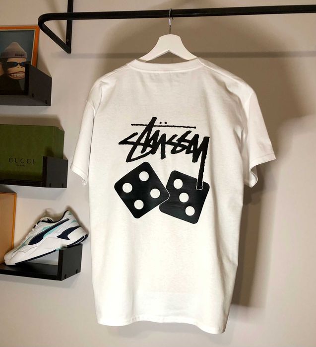 Футболка Stussy Fuzzy Dice (білого кольору)