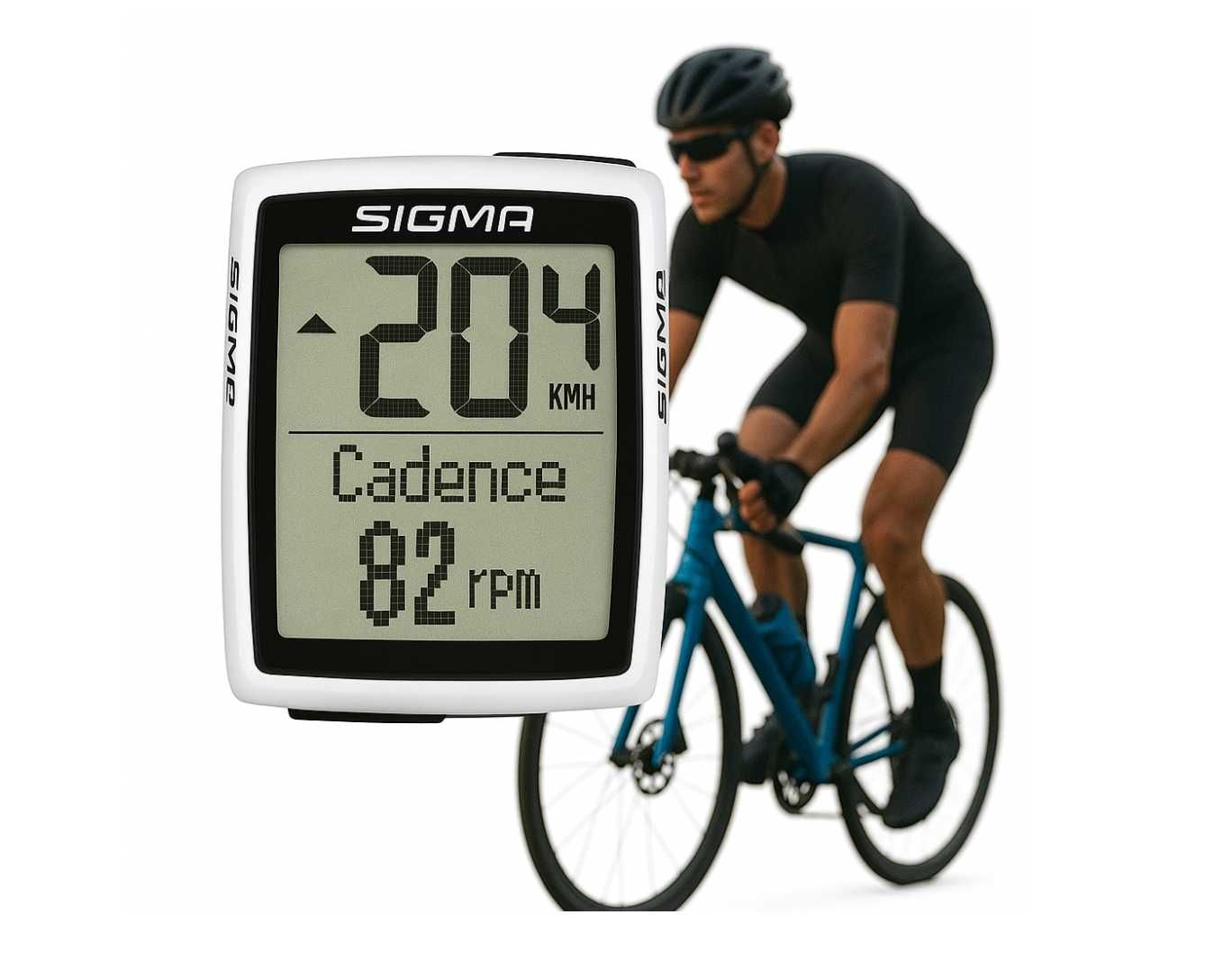 LICZNIK rowerowy SIGMA wodoodporny NADAJNIK polskie menu SPORT biały