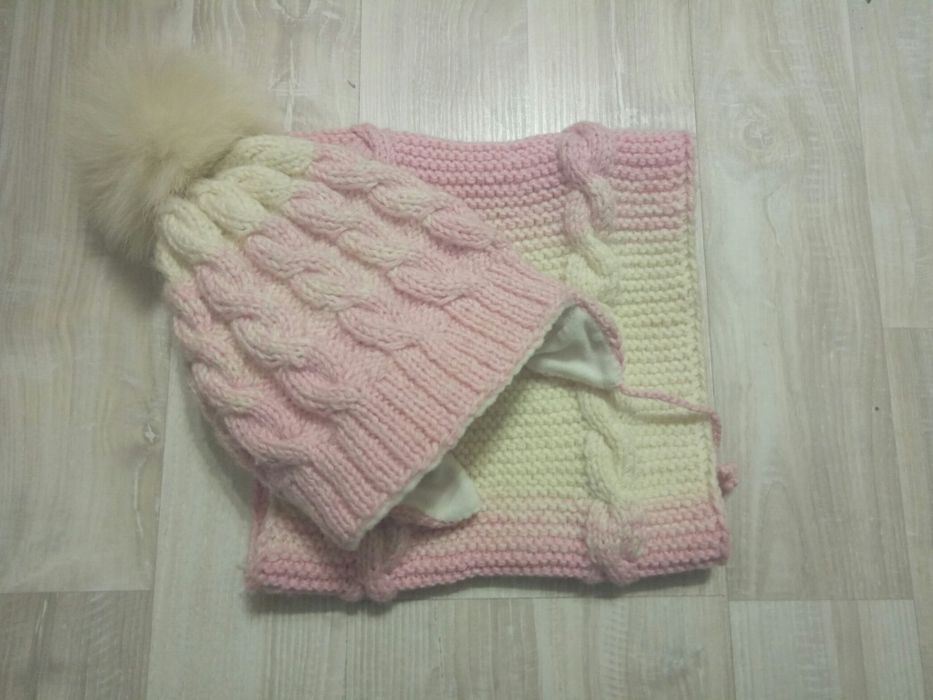 Набір зимня шапка і снуд