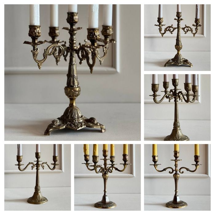 Вінтажні підсвічники свічники антикварні латунні бронзові з Європи