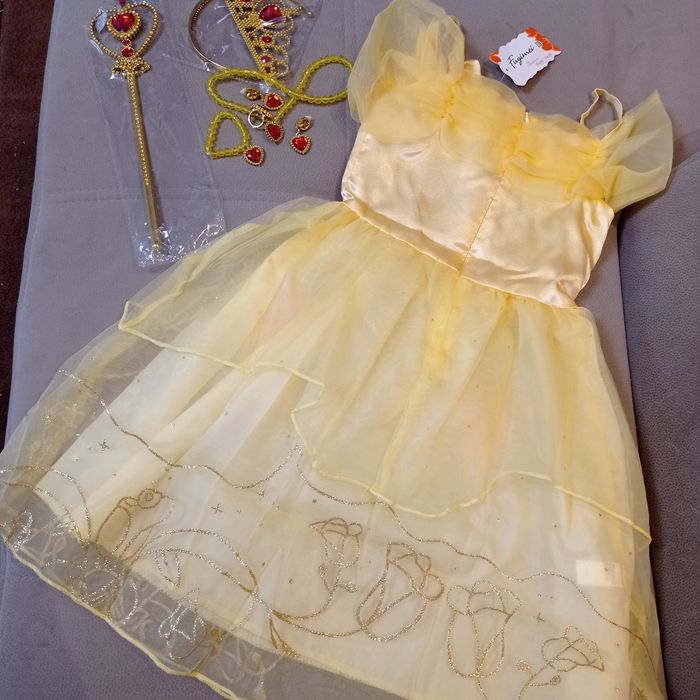 Sukienka strój karnawałowy przebranie księżniczka Bella r.110-116