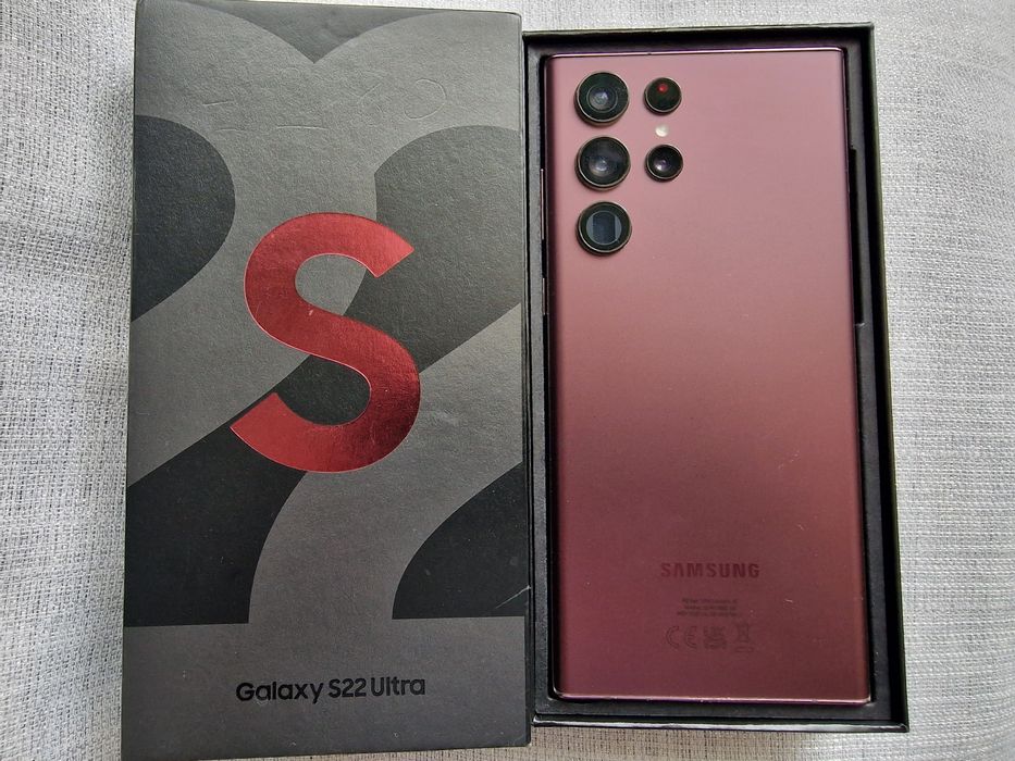 Samsung Galaxy S22 Ultra Burgundy komplet uszkodzony