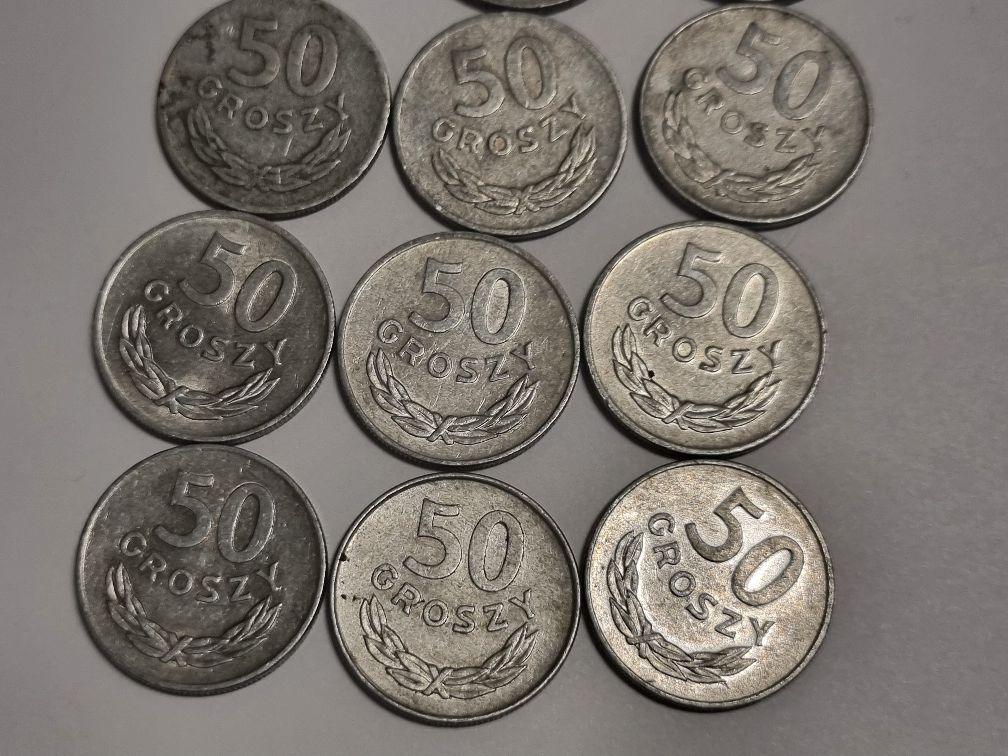 50 groszy 1957 oraz inne roczniki epoka PRL