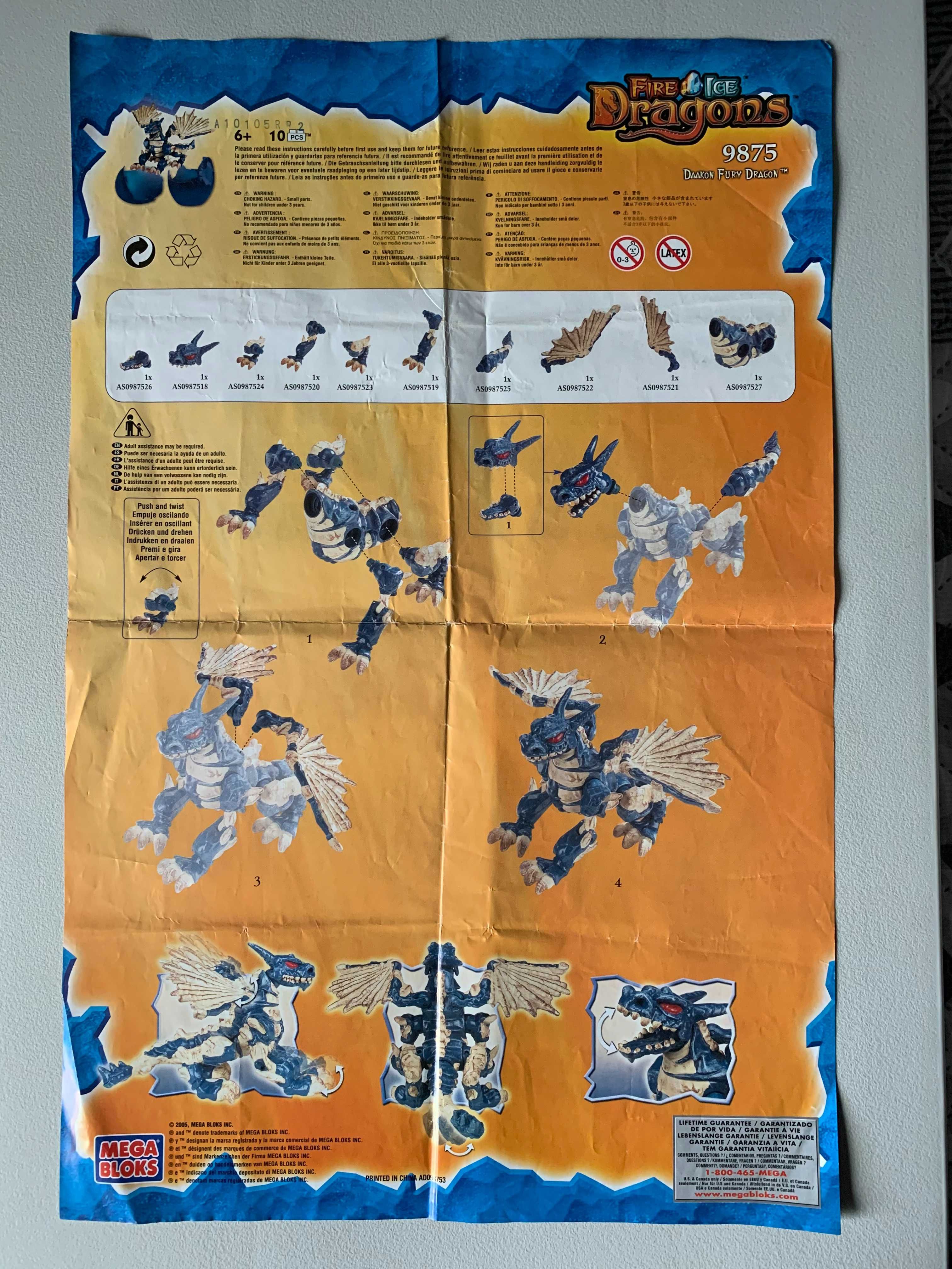 Poster / Manual Mega Bloks 9875 - Daakon Fury Dragon