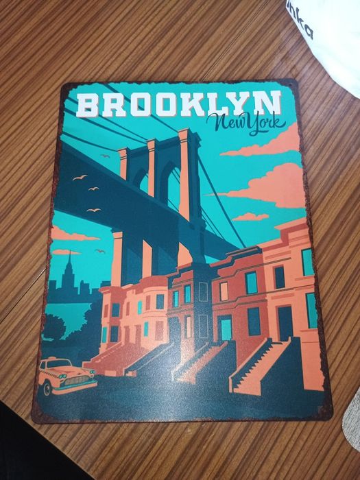 Metalowy obrazek Brooklyn