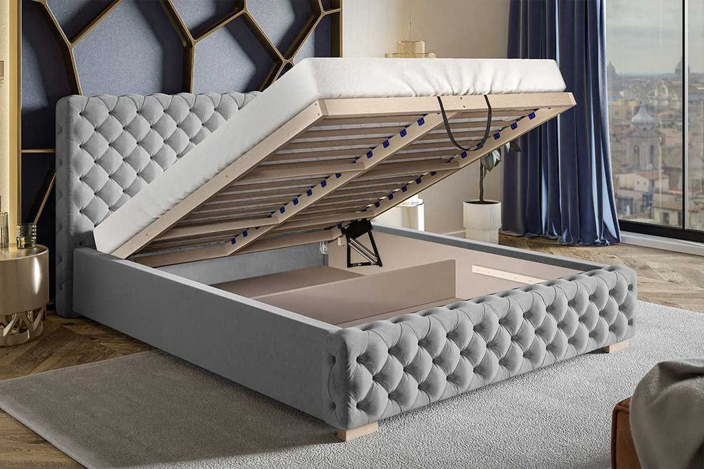 Łóżko chesterfield tapicerowane 140x200 / 160x200 / 180x200 Adora