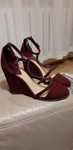 Stradivarius bordowe eleganckie buty koturny 37