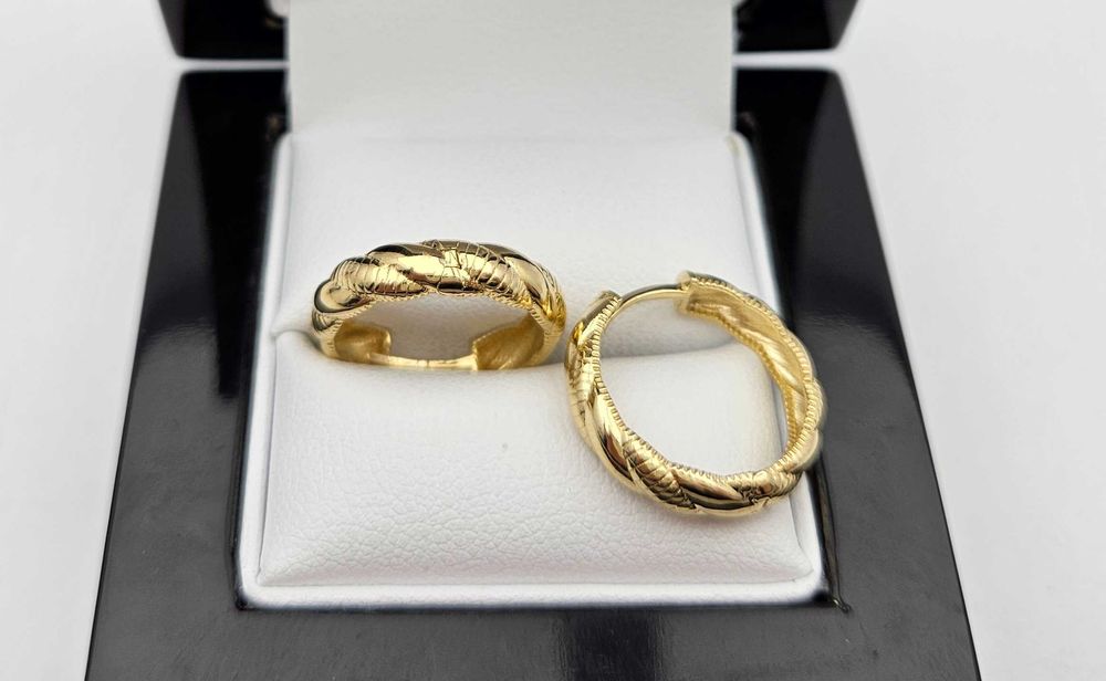 Prześliczne Złote Kolczyki Koła 3,17g P585