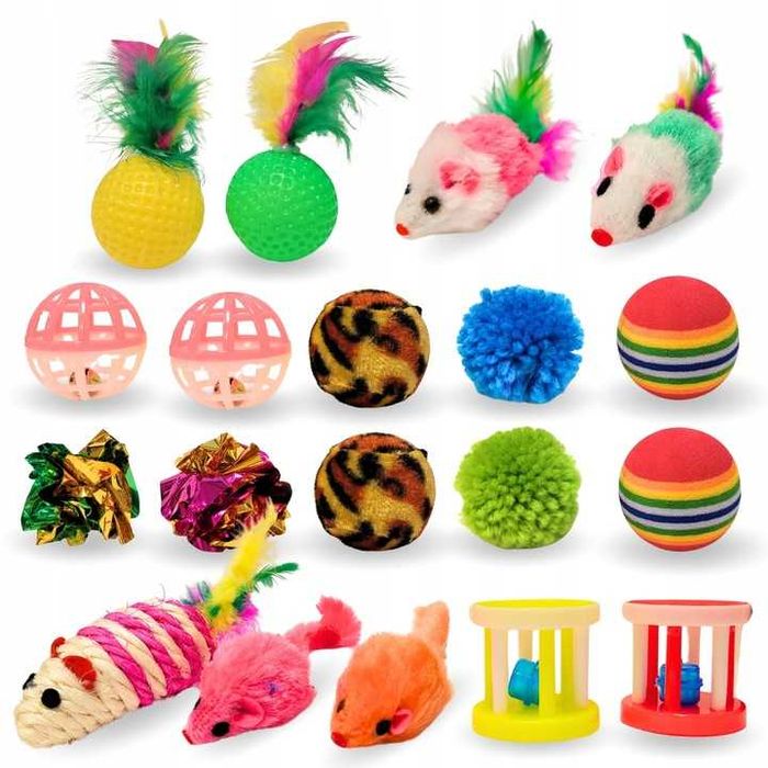 zestaw zabawek dla kota interaktywny tunel piłeczki 21 elementów