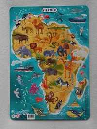 edukacyjne NOWE foliowane fabrycznie puzzle Afryka 5+ kształty fajne