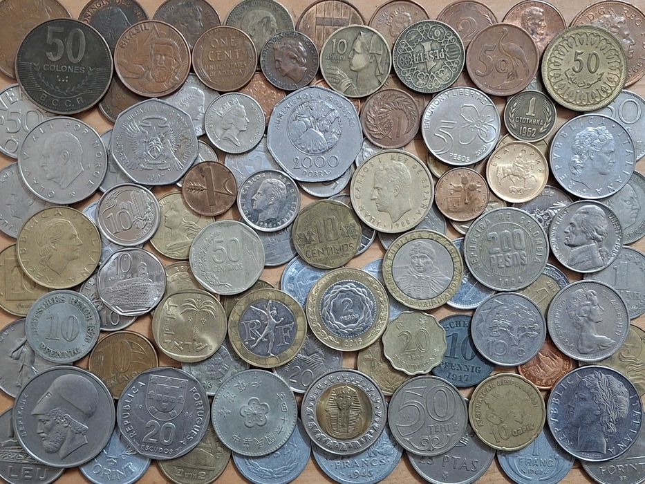 Монеты мира все континенты 100 шт без повторов №1