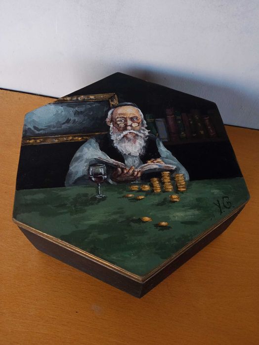 РУЧНАЯ РАБОТА картина иудаика  - деревянная шкатулка для украшений