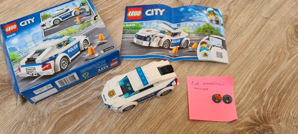 3 szt - Lego City 60206, 60212, 60239, policja ,straż, auto, samochód,