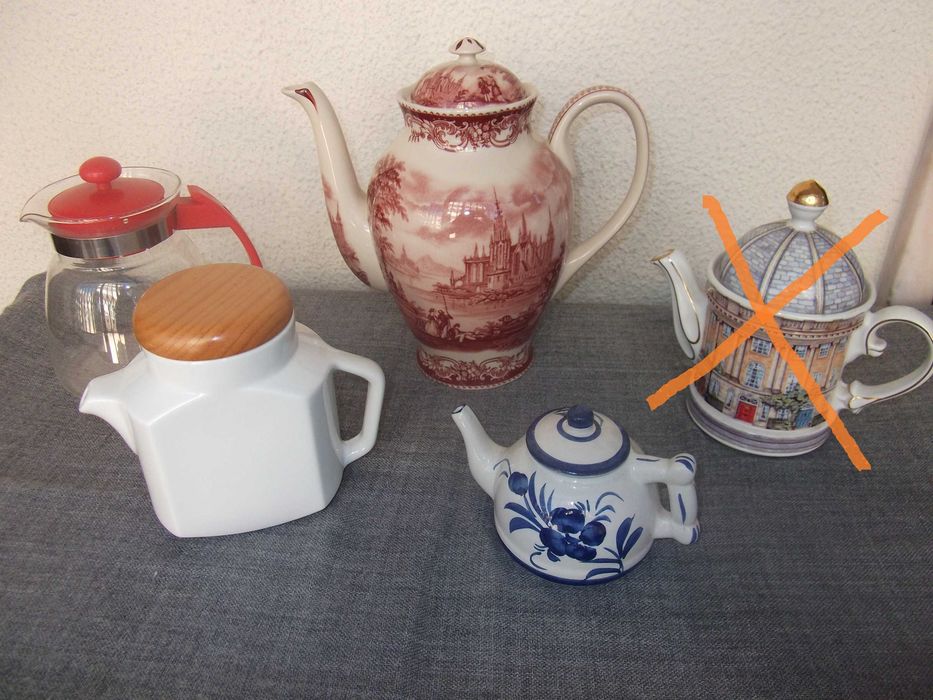 Bules cafeteiras porcelana e vidro / Porcelain glass tea & coffee pots