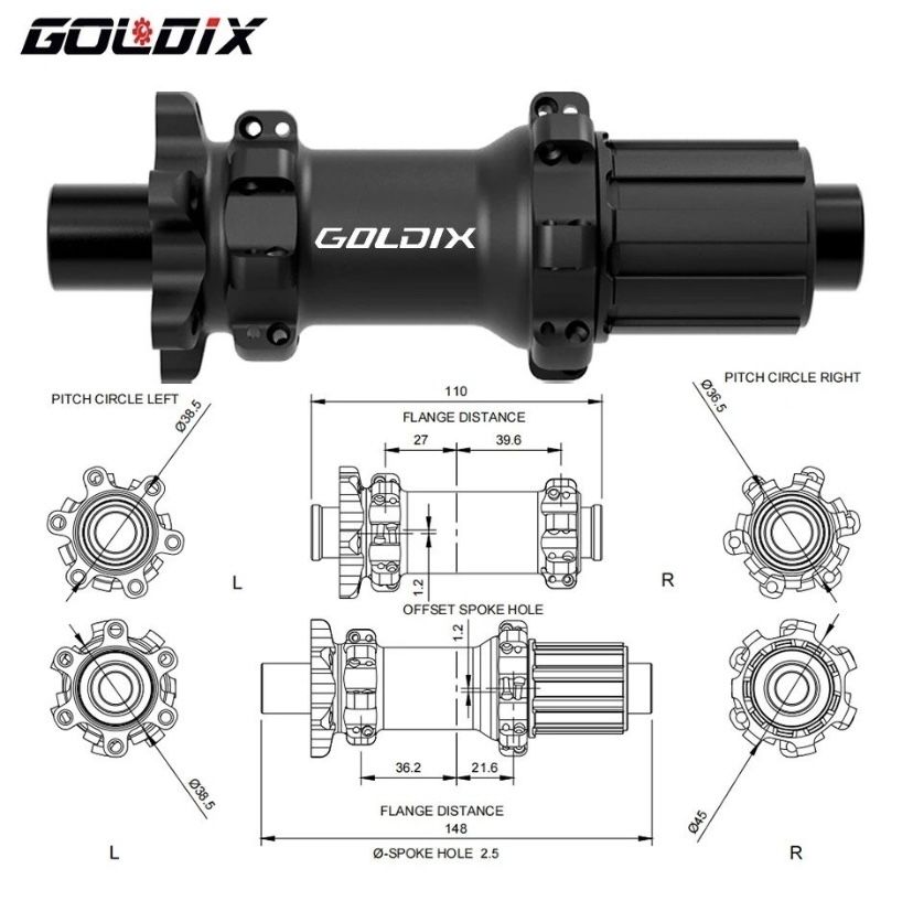 Новые велосипедные втулки Goldix GX-370 HG 110x15 148x12