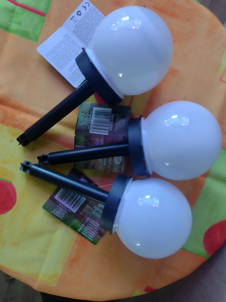 3 lampki solarne kolorowe światełka