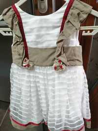 Vestido cerimónia branco/beje/bordeaux