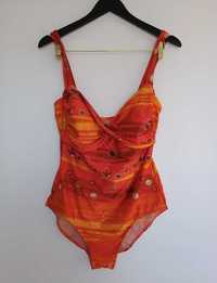 Kostium strój kąpielowy jednoczęściowy pomarańcz plus size rozmiar 48