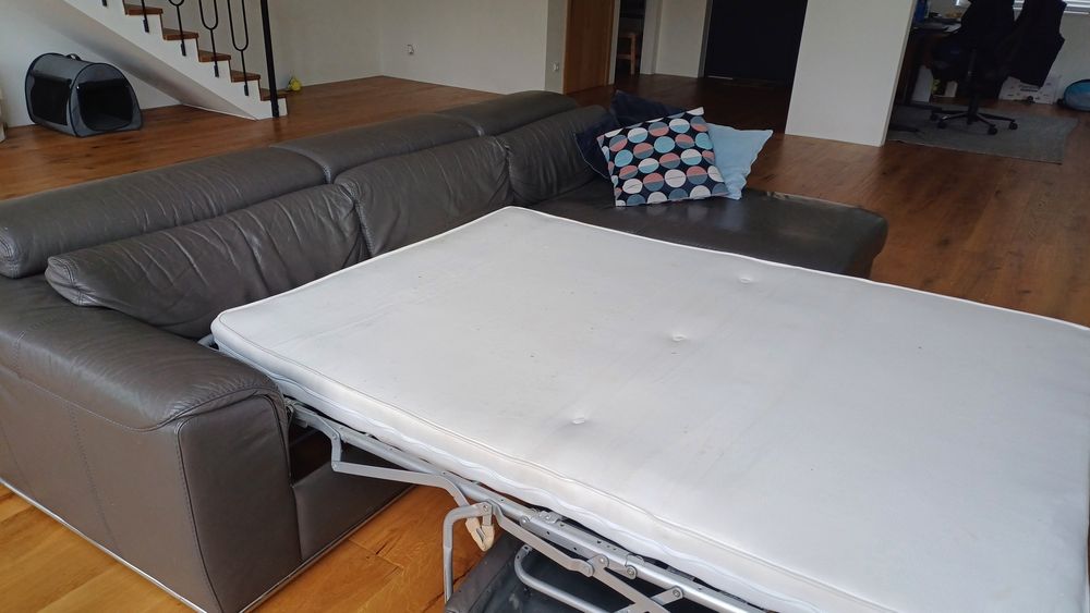 Sofa skórzana Kler funkcja spania i skrzynia