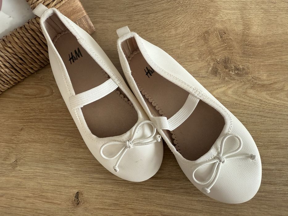 Baleriny balerinki h&m białe 25