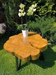 Stolik kawowy z plastra drewna Jawor loft