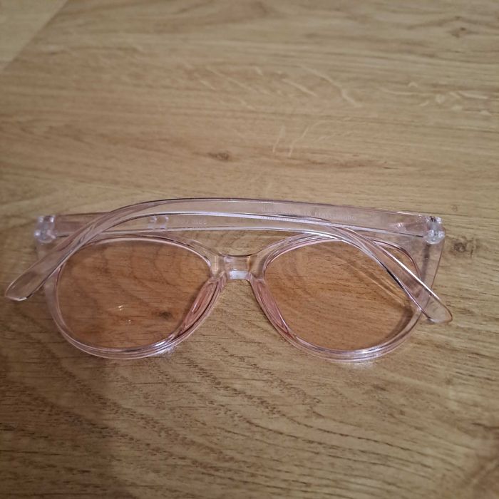 Okulary przeciwsłoneczne przeźroczyste różowe kocie