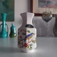 Piękny flakonik porcelanowy Aynsley sygnowany vintage z ptakiem biały