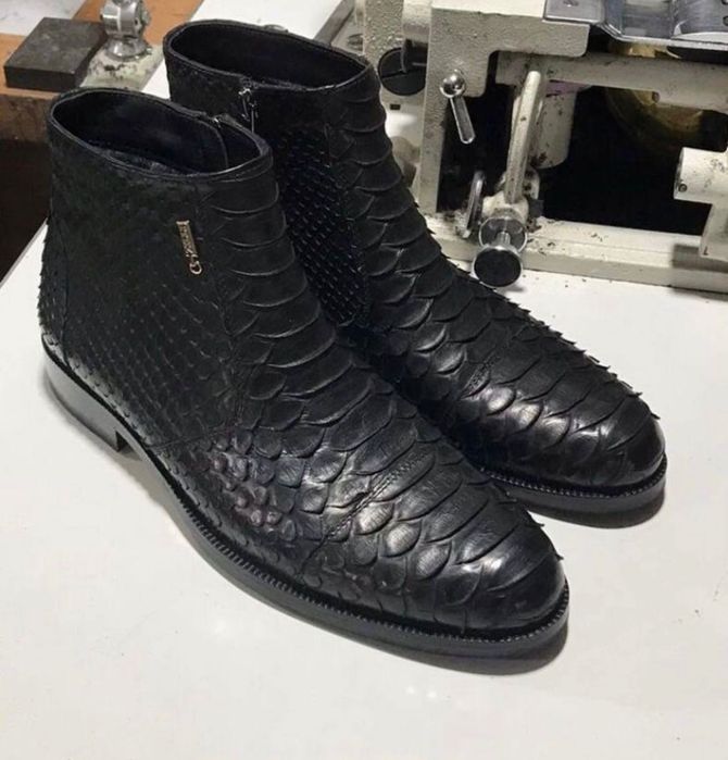Ботинки Zilli мужские из кожи питона