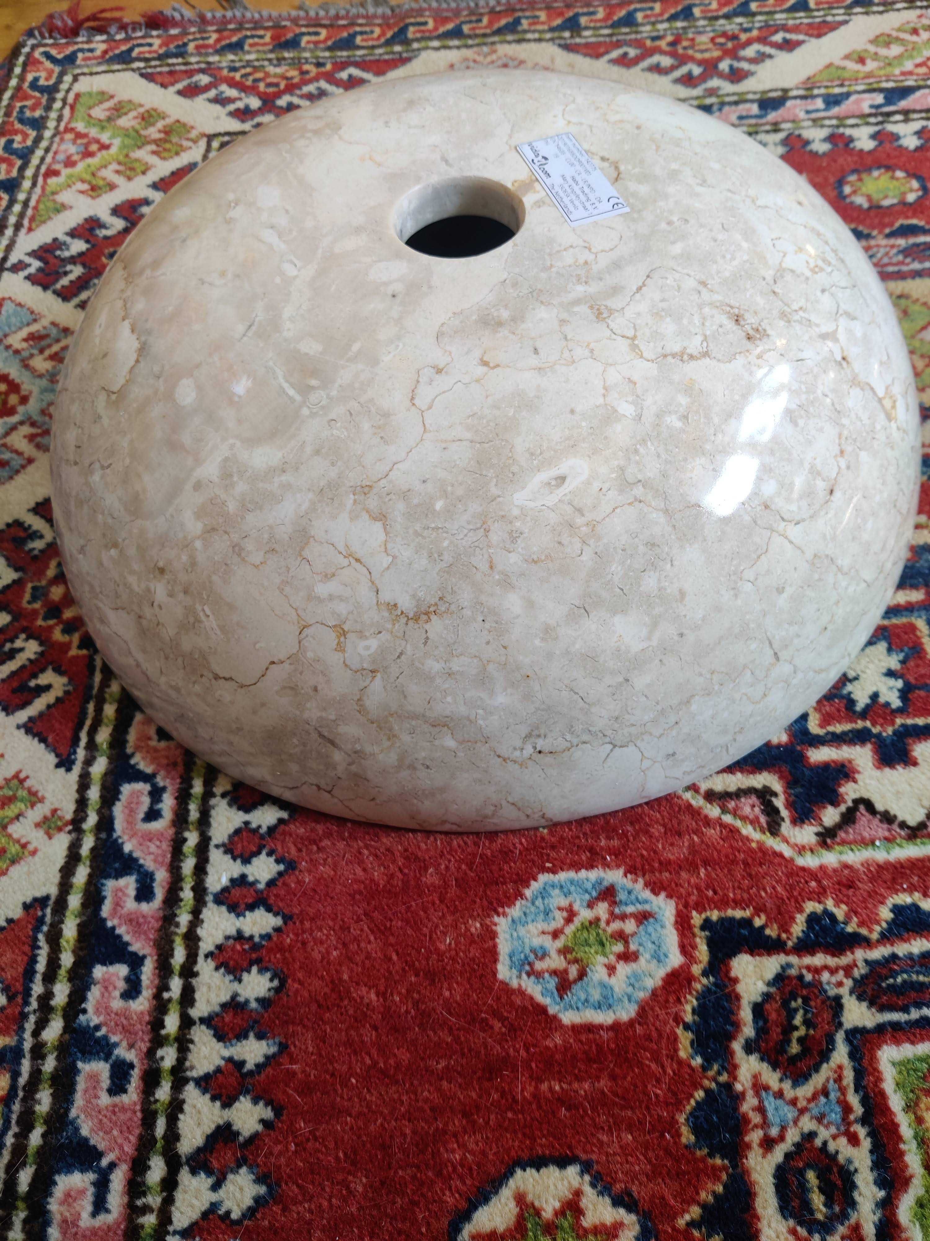 Lavatório circular 40 cm em pedra mármore creme