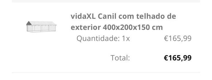 Canil XL com telhado de exterior 400X200X150 cm