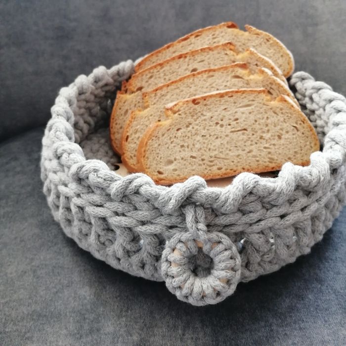 Koszyk, chlebak, pojemnik na pieczywo sznurek bawełniany