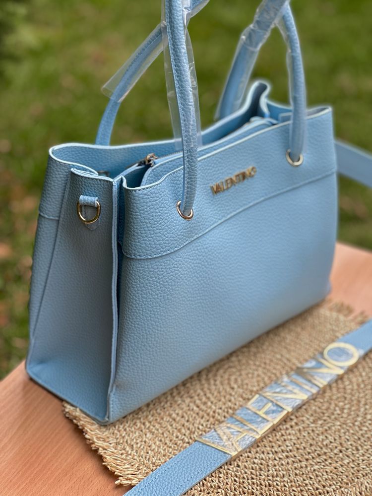 Голуба жіноча сумка Валентино,голубая женская сумка Valentino