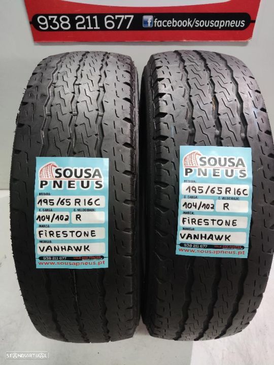 2 pneus semi novos 195-65r16c firestone - oferta dos portes